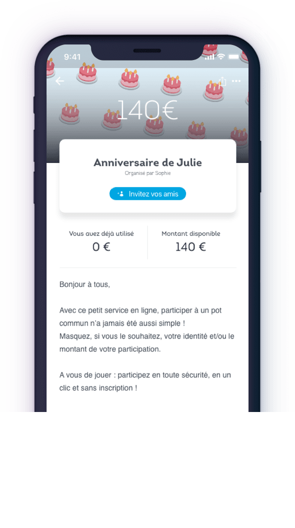 La Cagnotte en Ligne pour un Cadeau Commun d'Anniversaire, Pot de Départ..